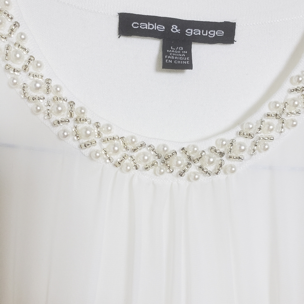 Cable & Gauge Pearl/Beaded Top - Picture 2 of 5